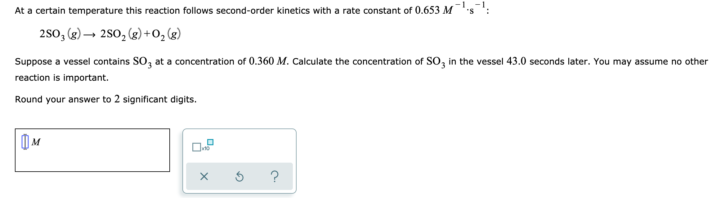 Solved At A Certain Temperature This Reaction Follows Chegg