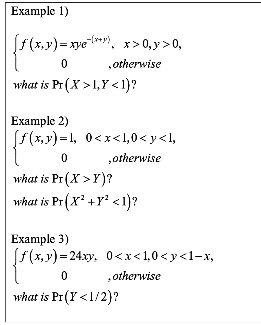 Solved Example 1 F X Y Xye X Y 0 X 0 Y 0 Otherwise Chegg