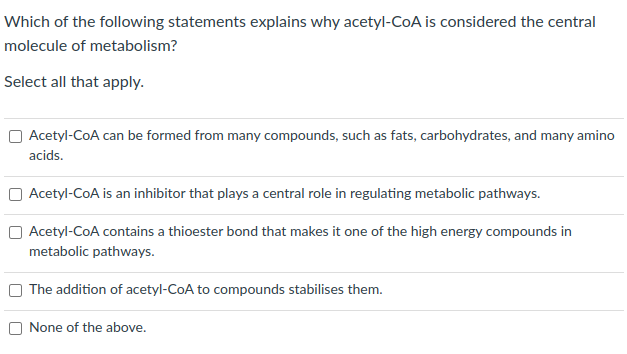 Solved Which Of The Following Statements Explains Why Chegg