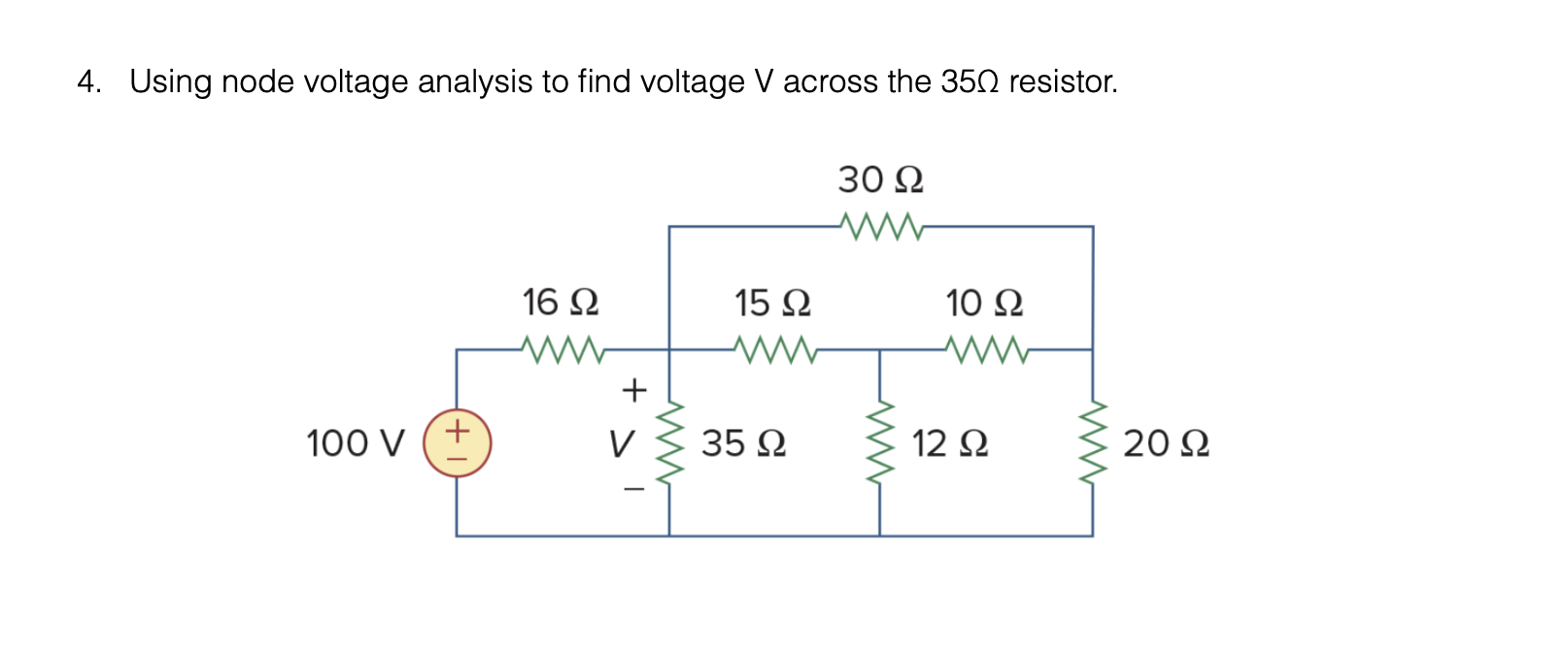 Solved 4 Using Node Voltage Analysis To Find Voltage V Chegg