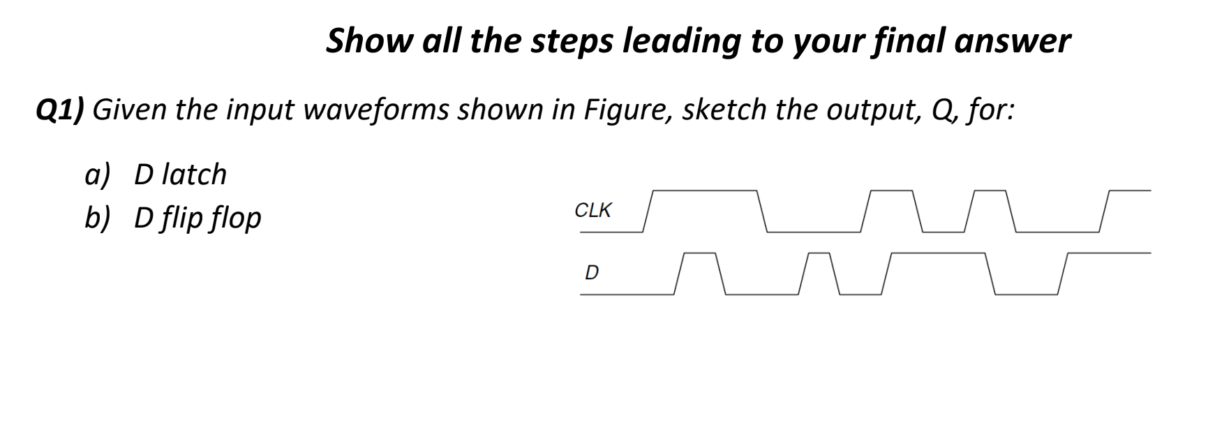 Solved Given The Input Waveforms Shown In Figure Sketch The Chegg