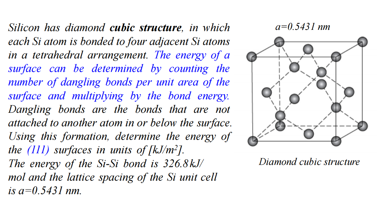 Solved Silicon Has Diamond Cubic Structure In Which Each Si Chegg