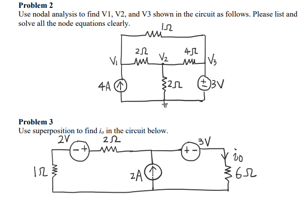 Solved Problem Use Nodal Analysis To Find V V And V Chegg