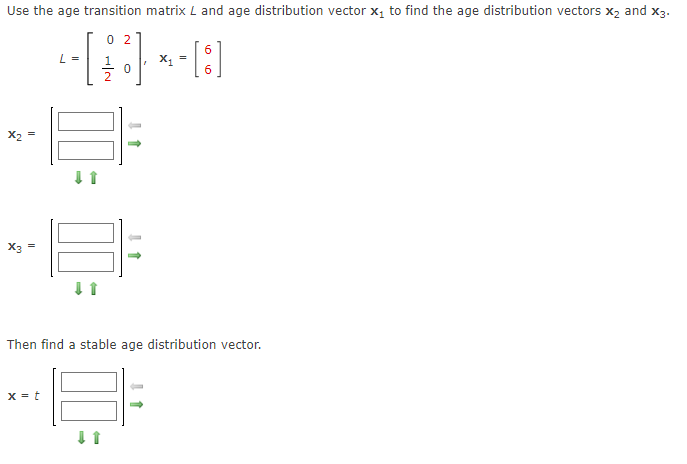 Solved Use The Age Transition Matrix L And Age Distribution Chegg