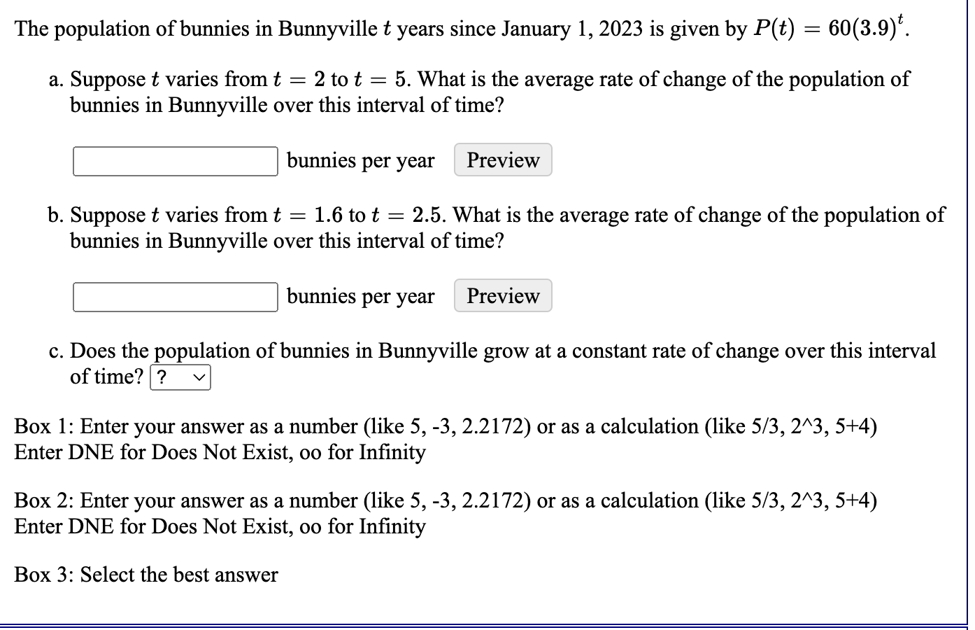 Solved The Population Of Bunnies In Bunnyville T Years Since Chegg