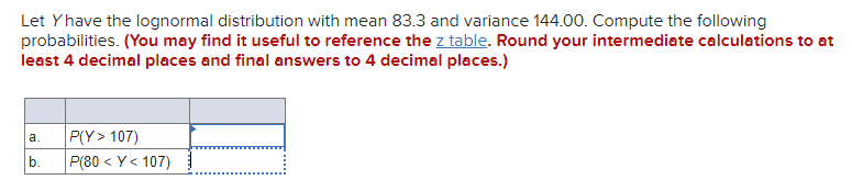 Solved Let Y Have The Lognormal Distribution With Mean Chegg