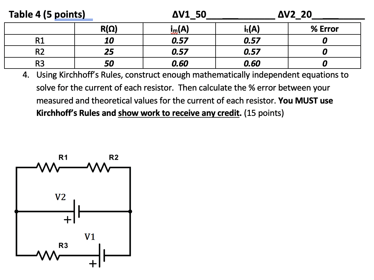 Solved Using Kirchhoff S Rules Construct Enough Chegg