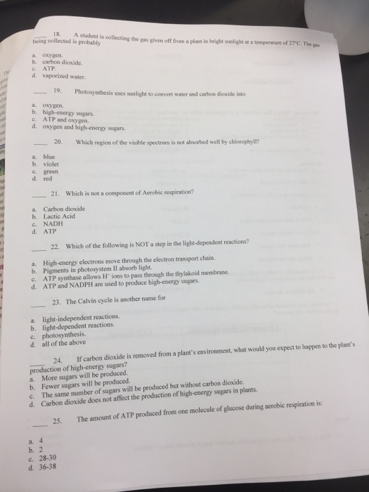 A Student Is Collecting The Gas Given Off From A P...