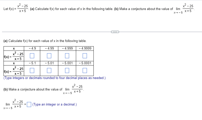 Solved Let F X X 5x225 A Calculate F X For Each Value Chegg