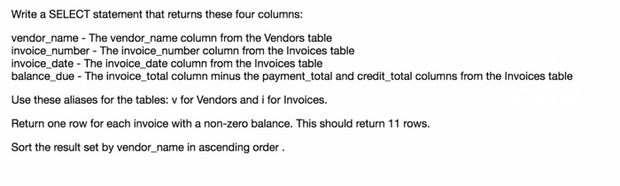 Solved Write A Select Statement That Returns These Four Chegg