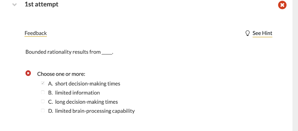 Solved St Attempt See Hint Feedback Bounded Rationality Chegg