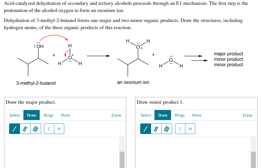 Solved Acid Catalyzed Dehydration Of Secondary And Tertiary Chegg