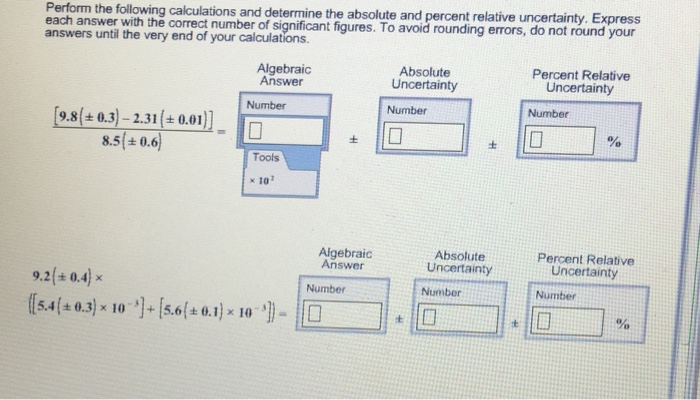 Solved Perform The Following Calculations And Determine The Chegg