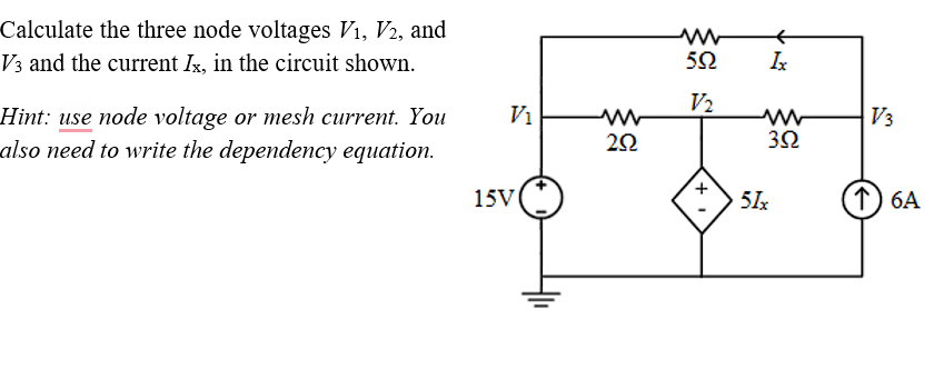 Solved Calculate The Three Node Voltages V1 V2 And V3 And Chegg