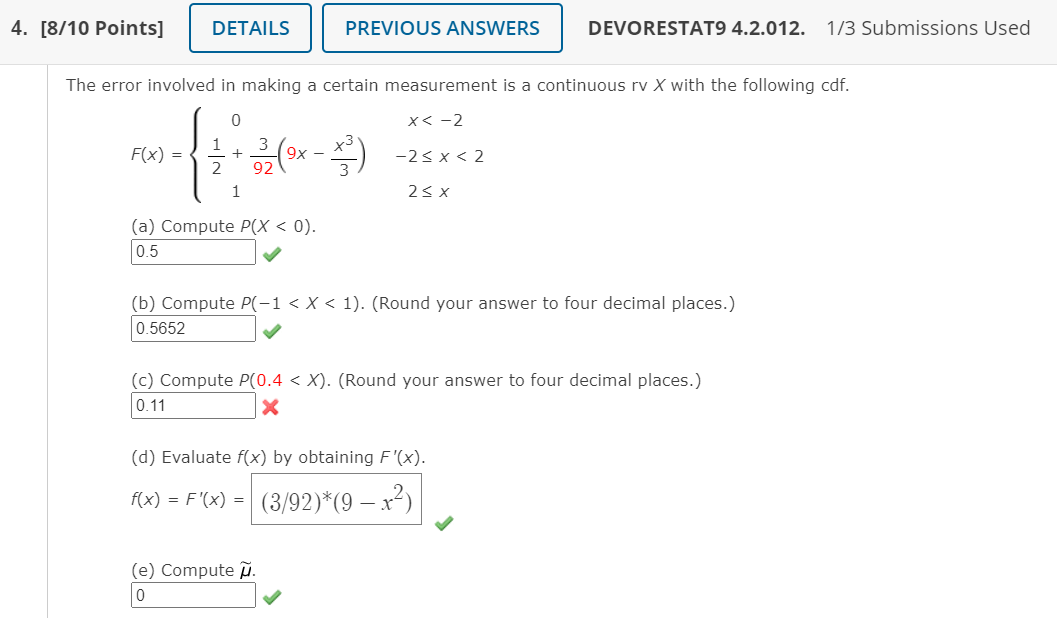 Solved Points Details Previous Answers Devorestat Chegg