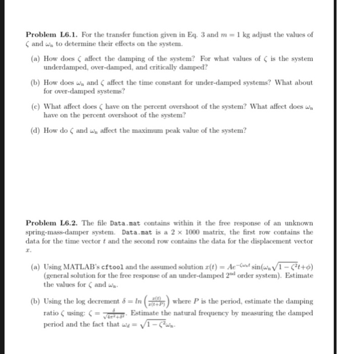 Solved Plotting The Step And Impulse Response Of A D Order Chegg