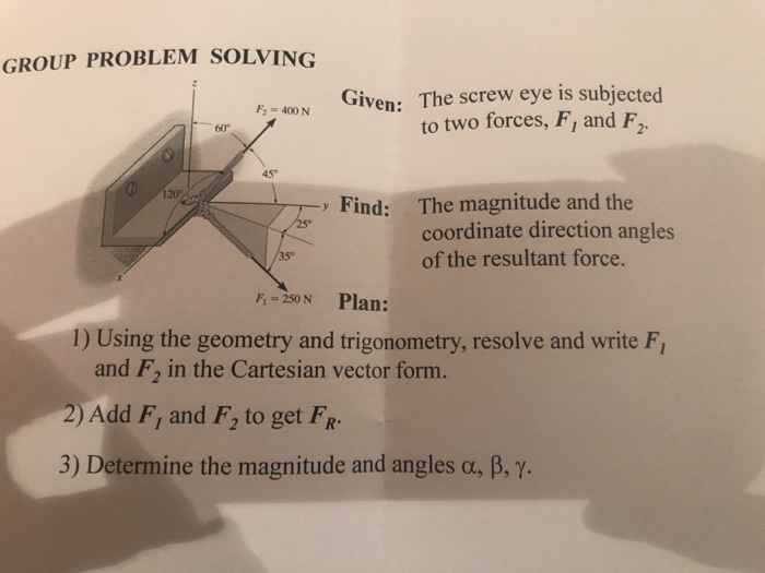 Solved Group Problem Solving The Screw Eye Is Subjected To Chegg