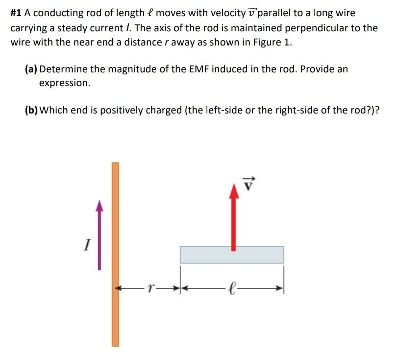 Solved 1 A Conducting Rod Of Length I Moves With Velocity V Chegg