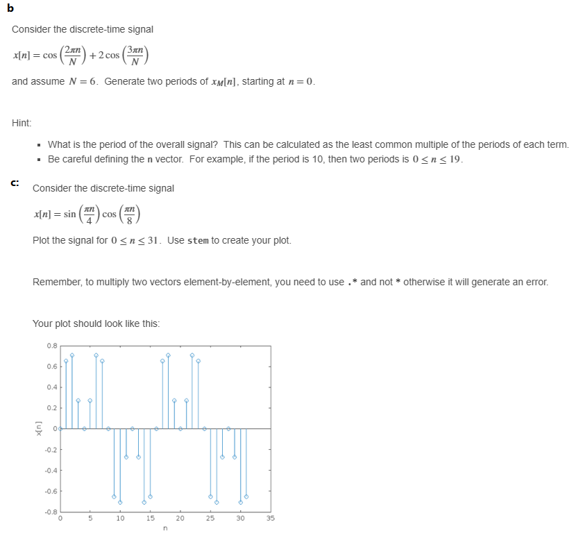 Solved Consider The Discrete Time Signal Chegg