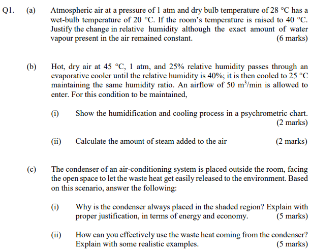 Solved Q A Atmospheric Air At A Pressure Of Atm And Chegg