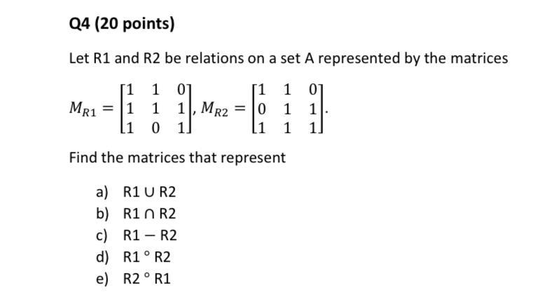 Solved Q Points Let R And R Be Relations On A Set A Chegg