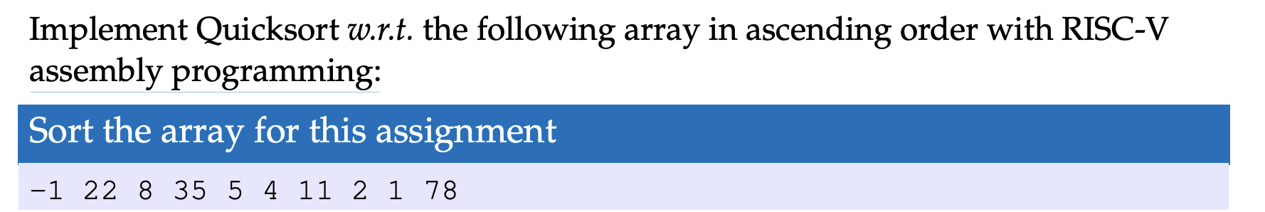 Solved Implement Quicksort W R T The Following Array In Chegg