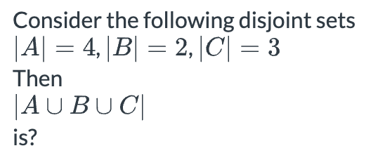 Solved Consider The Following Disjoint Sets Chegg