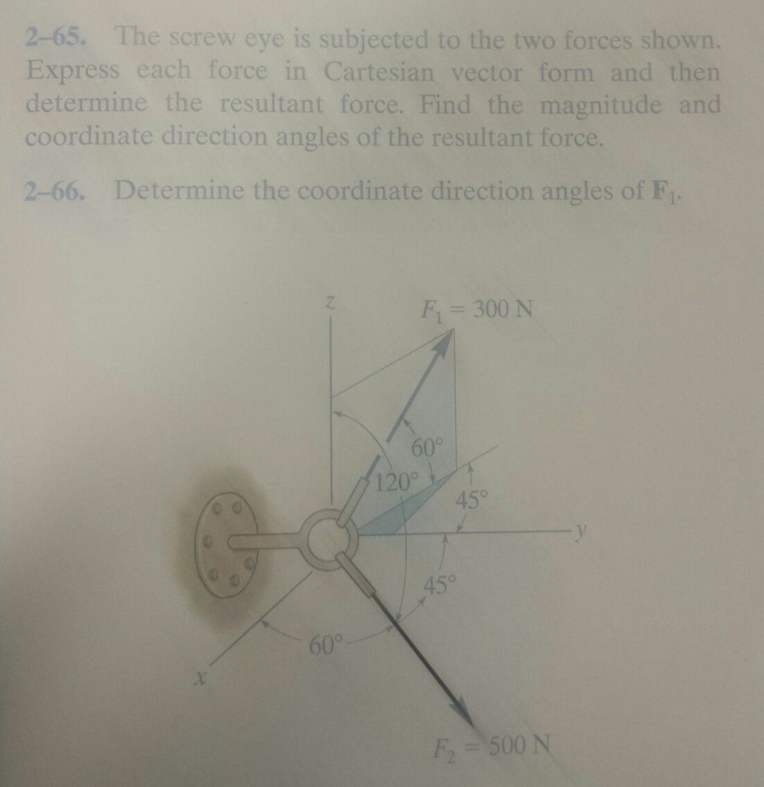 Solved 2 65 The Screw Eye Is Subjected To The Two Forces Chegg