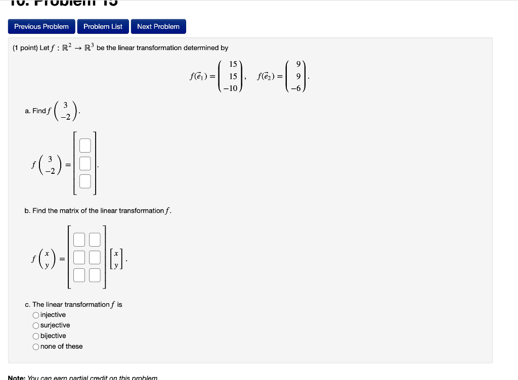 Solved Point Let F R R Be The Linear Transformation Chegg