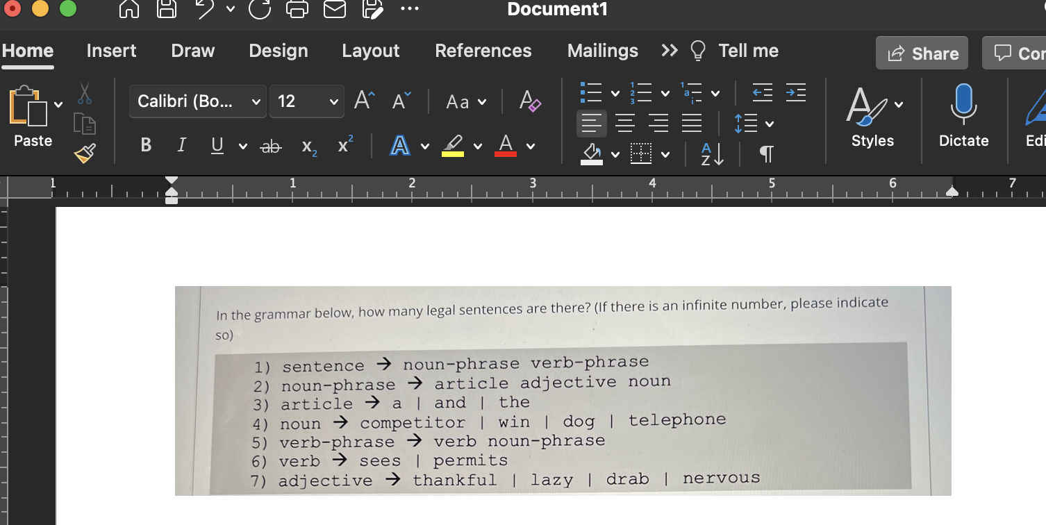 Document1 Home Insert Draw Design Layout References Chegg