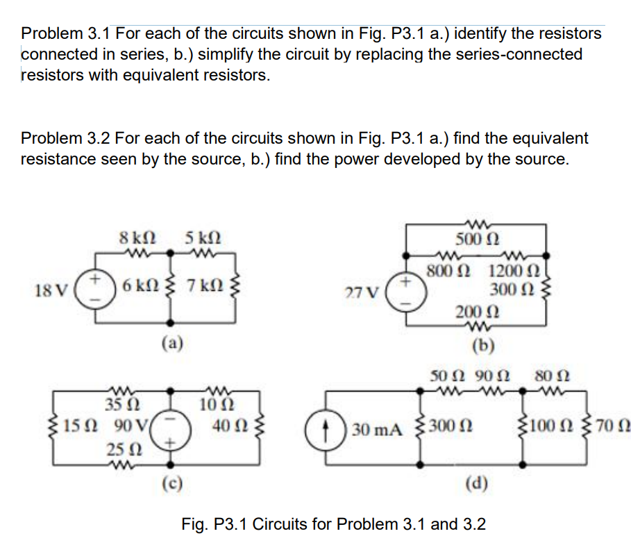 Solved Problem 3 1 For Each Of The Circuits Shown In Fig Chegg