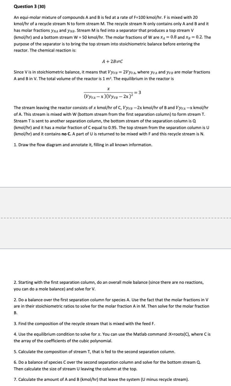 Solved Question An Equi Molar Mixture Of Compounds A Chegg