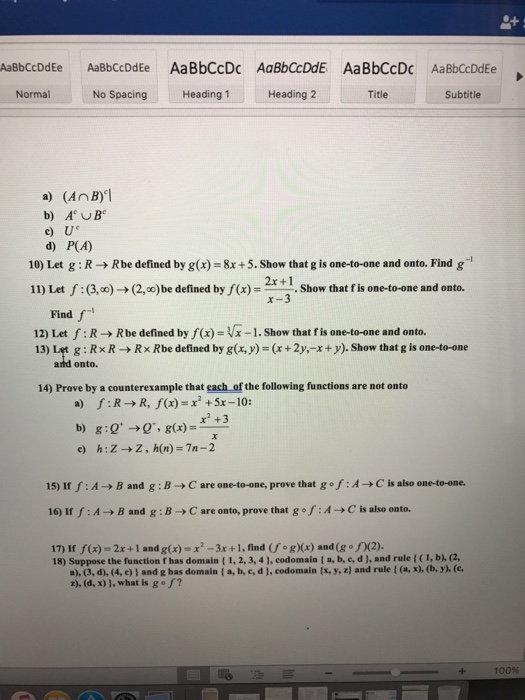 Solved Let G R Rightarrow R Be Defined By G X X Chegg