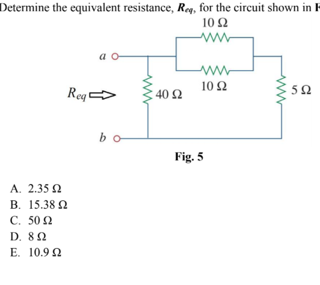 Solved Determine The Equivalent Resistance Req For The Chegg