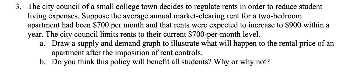 Solved The City Council Of A Small College Town Decides To Chegg