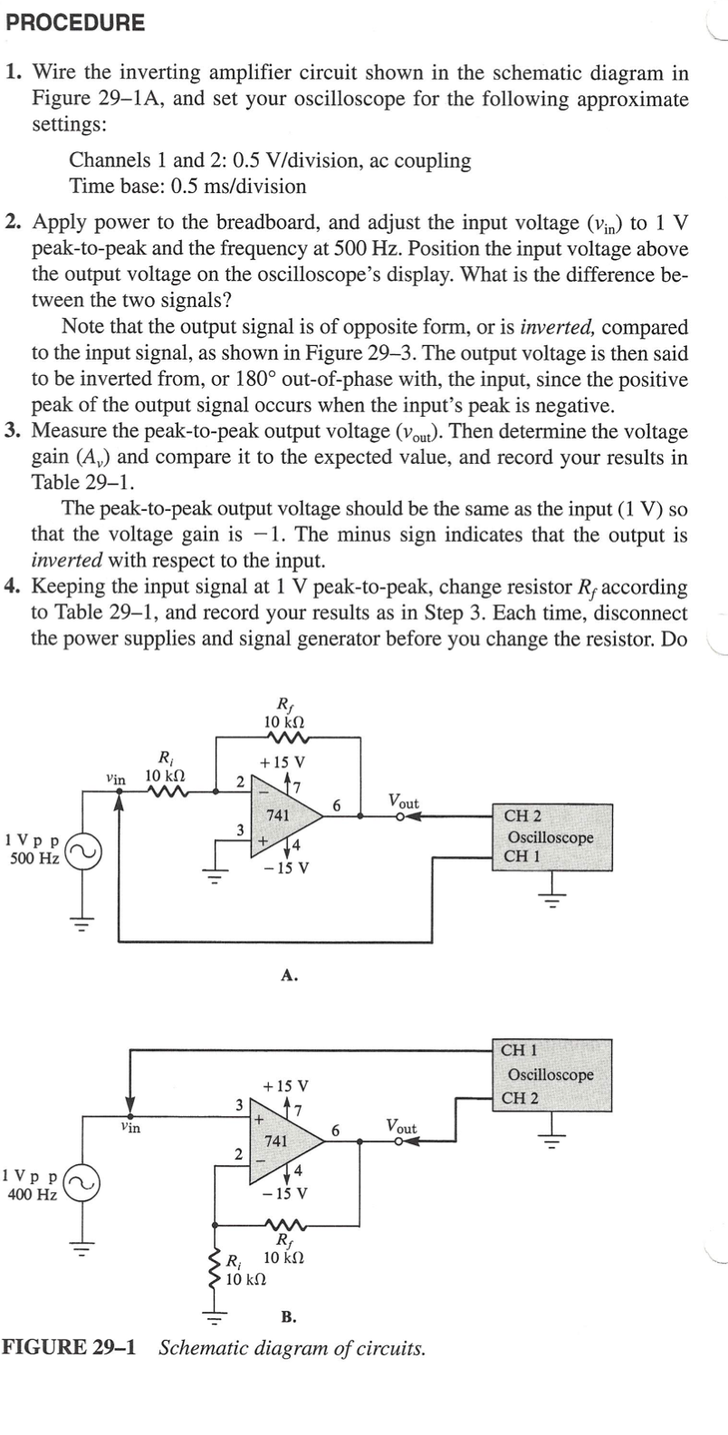 Connecting Diagram For Inverting Amplifier Solved Fig Sc