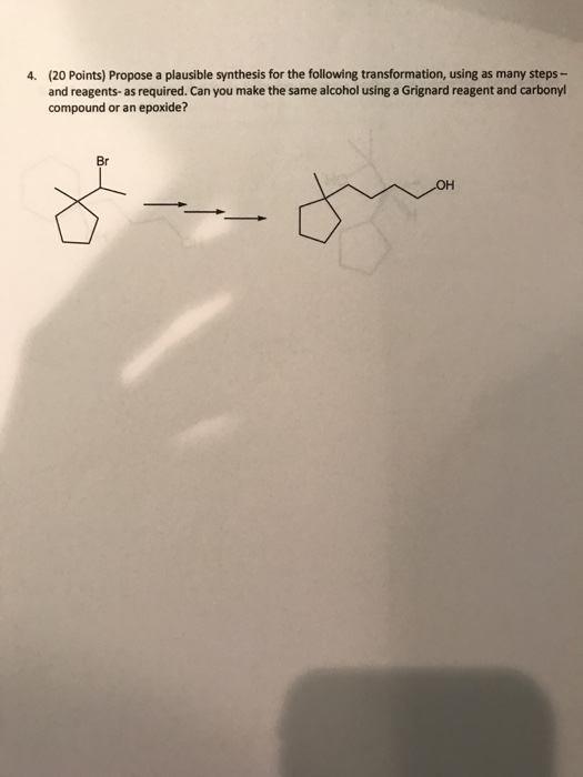 Solved Points Propose A Plausible Synthesis For The Chegg