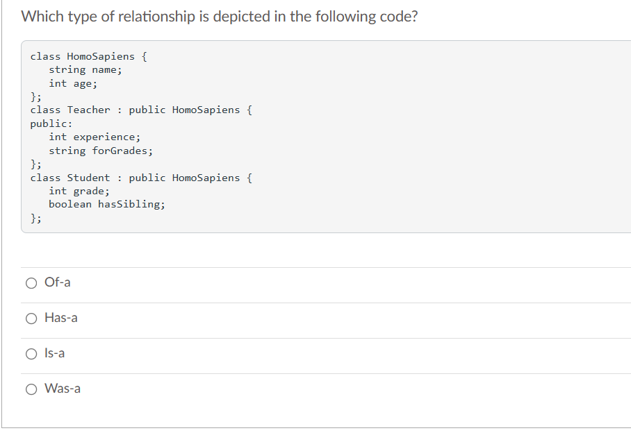 Solved Which Type Of Relationship Is Depicted In The Chegg