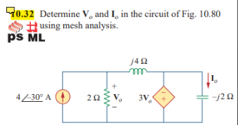 Solved 10 32 Determine Vo And Io In The Circuit Of Fig Chegg