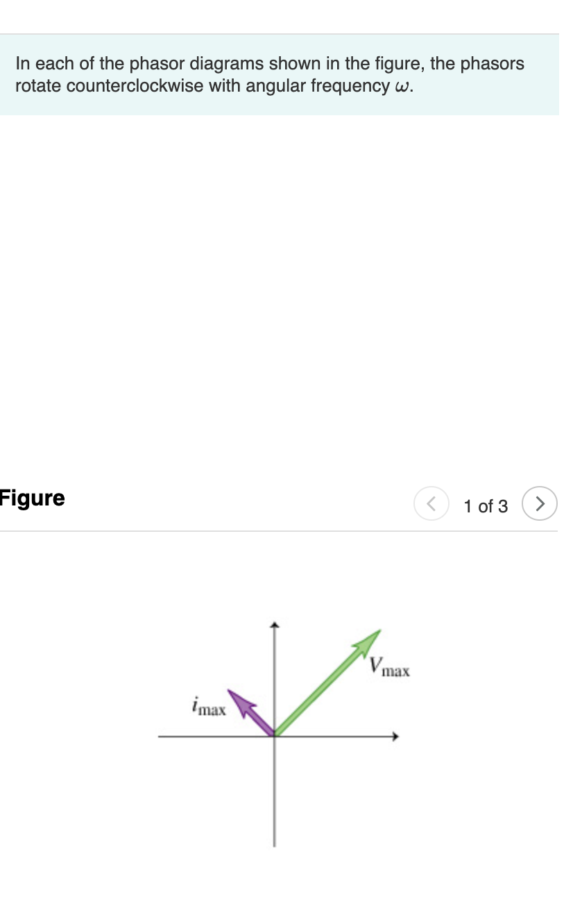 Solved In Each Of The Phasor Diagrams Shown In The Figure Chegg