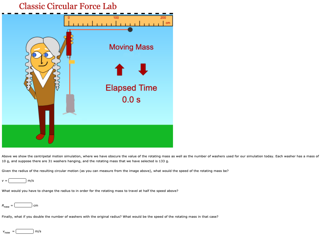 Solved Classic Circular Force Lab Cm Moving Mass Chegg