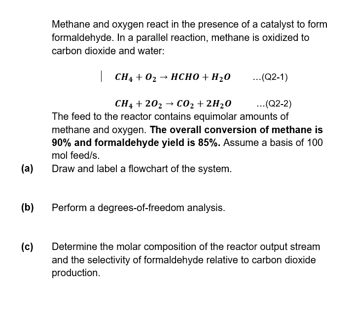 Solved Methane And Oxygen React In The Presence Of A Chegg