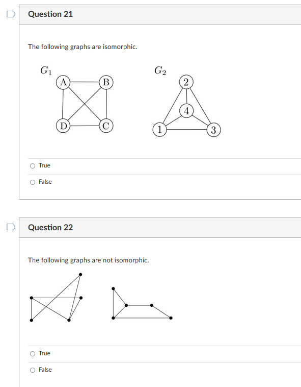 Solved Question The Following Graphs Are Isomorphic G Chegg