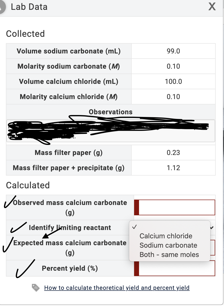 Solved Lab Data Х Collected Volume sodium carbonate mL Chegg