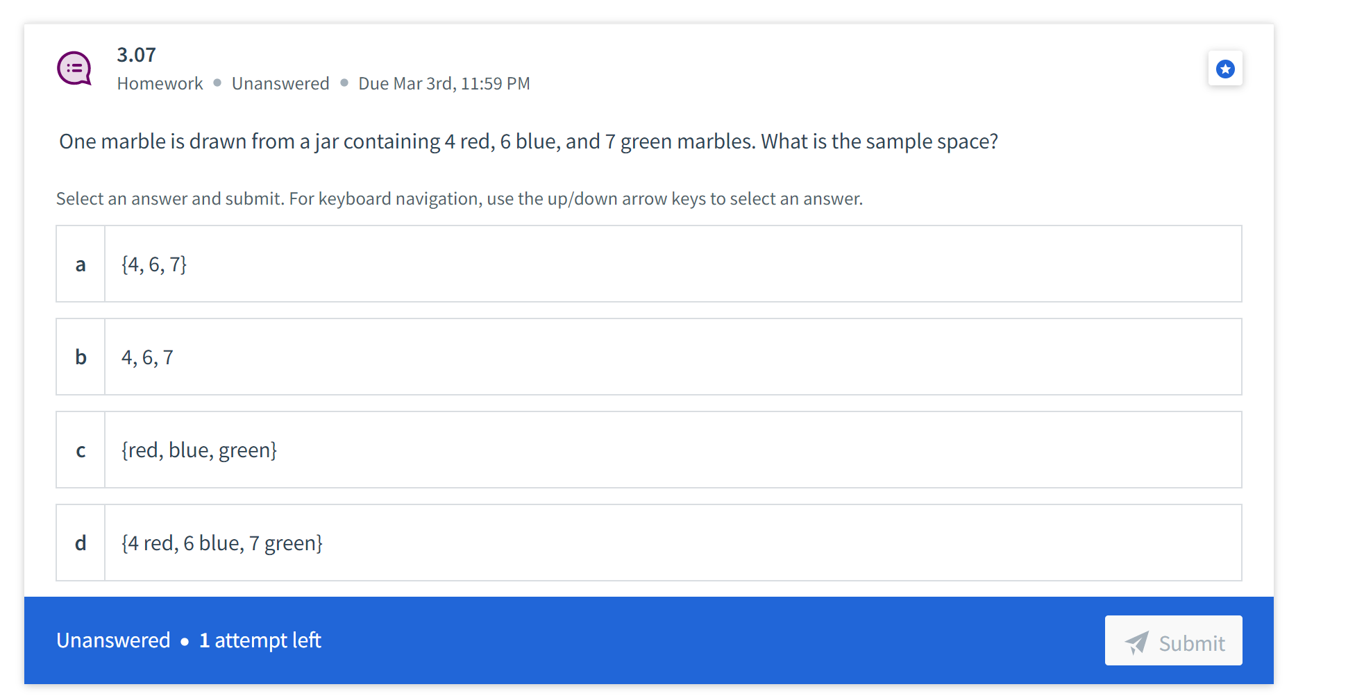 Solved 3 07 Homework Unanswered Due Mar 3rd 11 59 PM Chegg