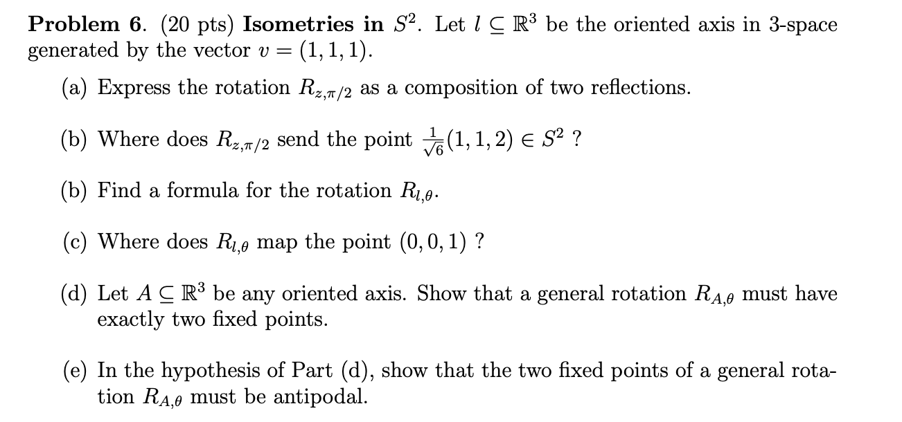 Solved Problem Pts Isometries In S Let Ic R Be Chegg