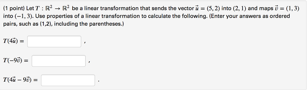 Solved 1 Point LetT R3 R3 Be The Linear Transformation Chegg