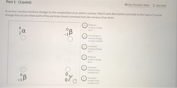 Solved Part 1 1 Point I See Periodic Table Q See Hint A Chegg