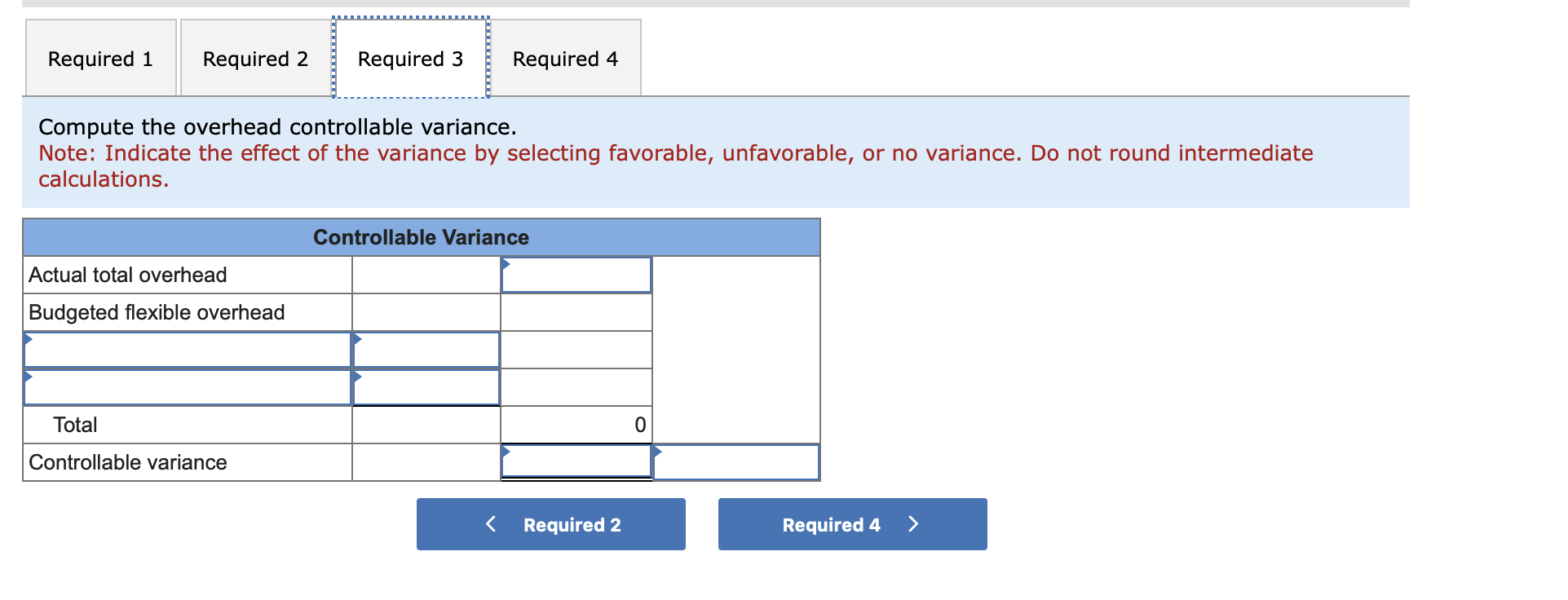 Solved Compute The Overhead Controllable Variance Note Chegg