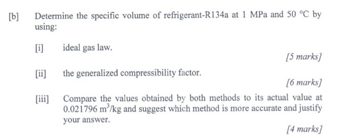 Solved B Determine The Specific Volume Of Refrigerant R134a Chegg